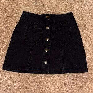 Forever 21 black button down mini skirt
